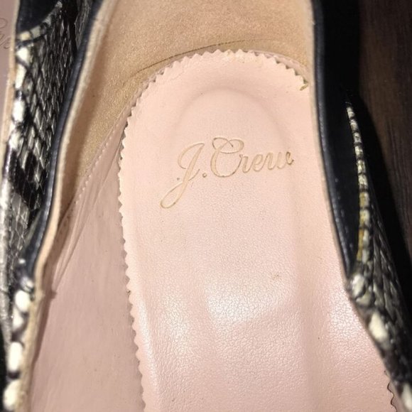 J. CREW CECILE CONVERTIBLE SNAKE EMBOSSED LEATHER SMOKING LOAFERS 6.5-NICE! - Picture 10 of 11
